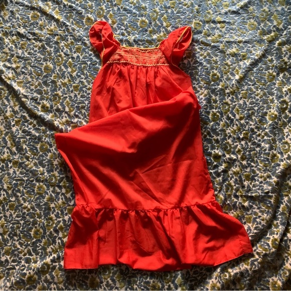 Orange Embroidered Women's Nightgown - Picture 7 of 10